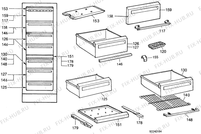 Взрыв-схема холодильника Arthurmartinelux AU3292C - Схема узла Accessories Refrigerator